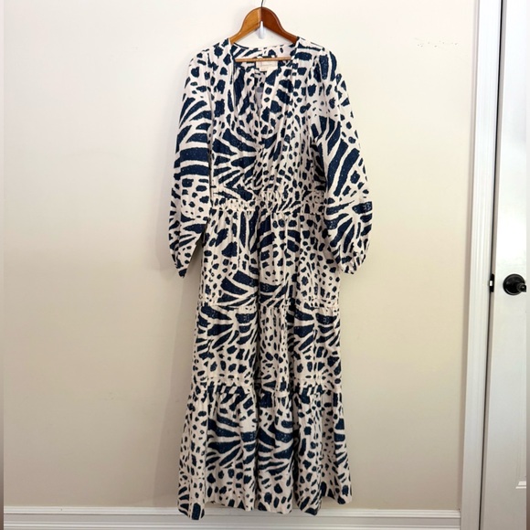 Anthropologie Somerset Long Sleeve Poplin Maxi Dress size 2X Cotton Boho Maxi - Picture 6 of 16